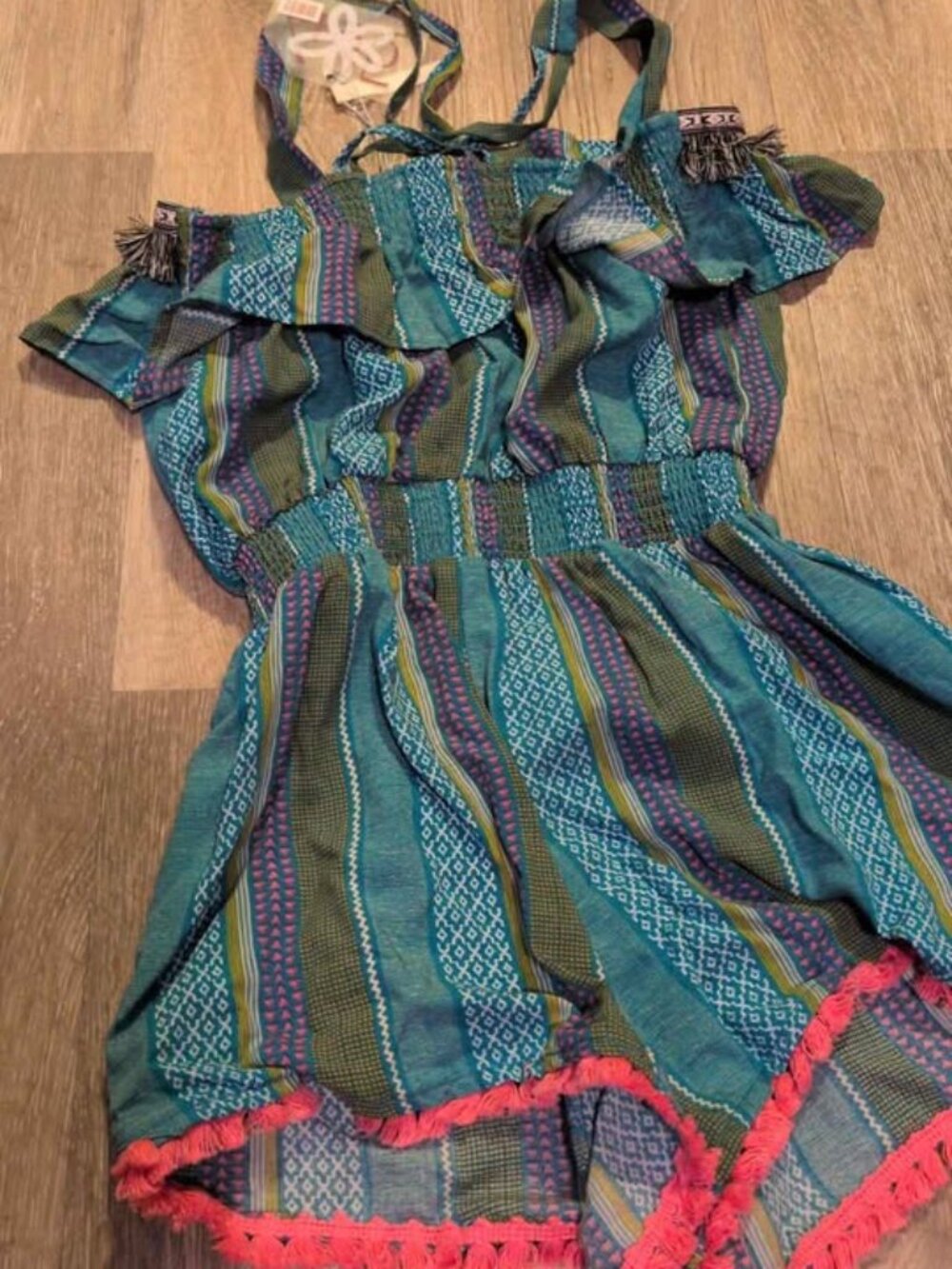 435 Matilda Jane Boho Tassel Romper Size 10 new